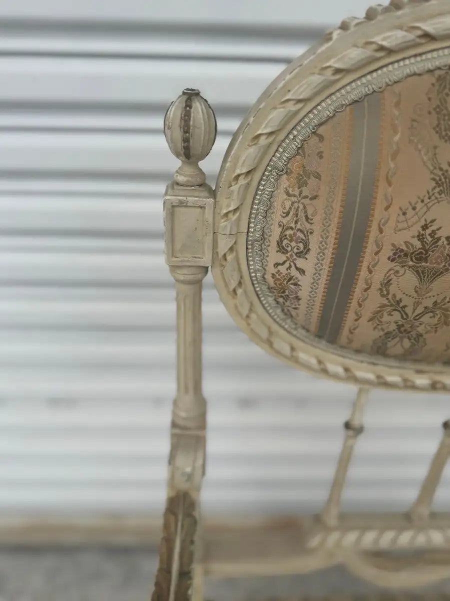 Antique bergere chair Louis XVI style upholstered seating