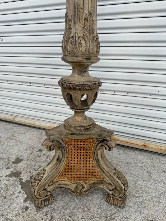 Cane base candlestick torchieres