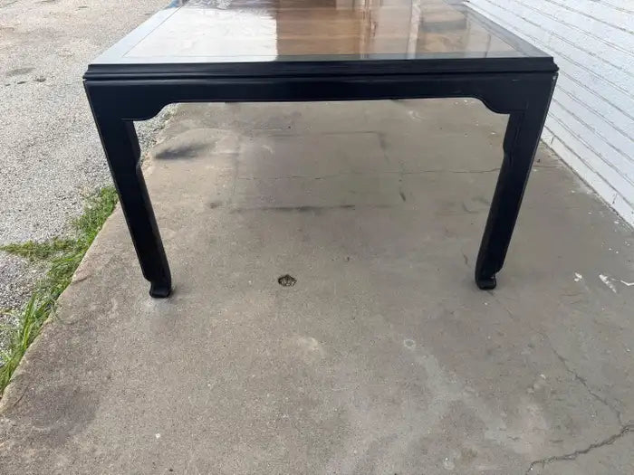 Handcrafted burl wood dining table by Henredon