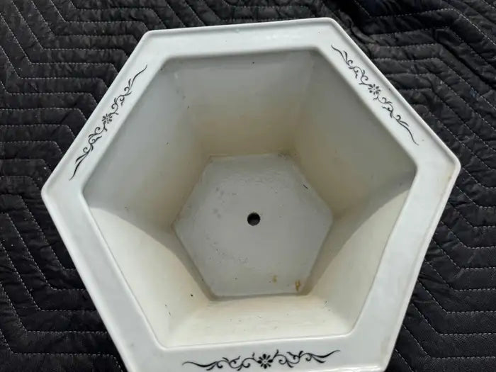 Japandi style planter with ceramic tray base