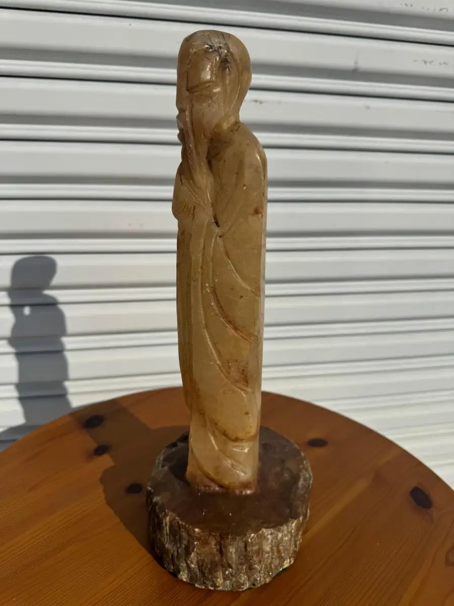Chinese monk figurine hand carved stone artwork