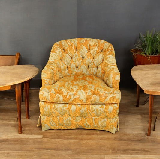 Henredon button tuft chair front view