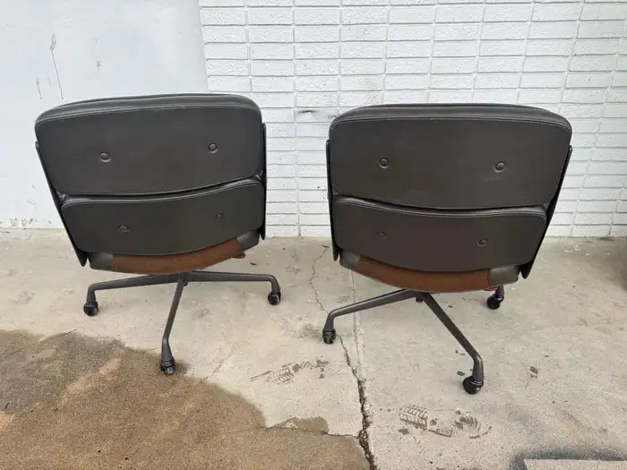 Vintage Herman Miller leather office chair mid-century modern