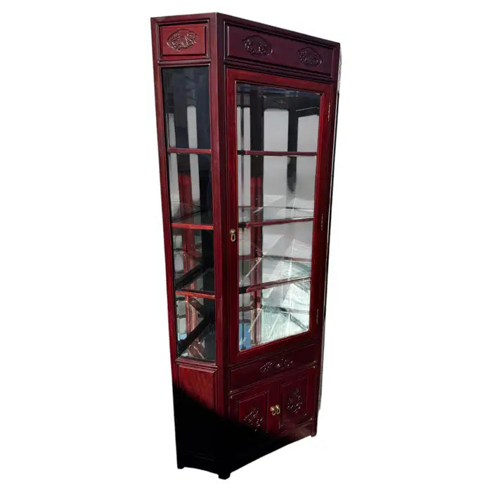 Vintage Asian style glass display cabinet
