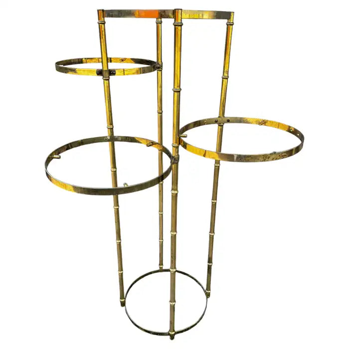 Hollywood Regency brass bamboo plant stand