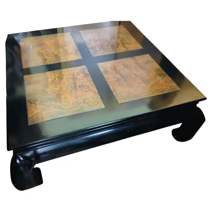 Chin Hua style brass trim cocktail table