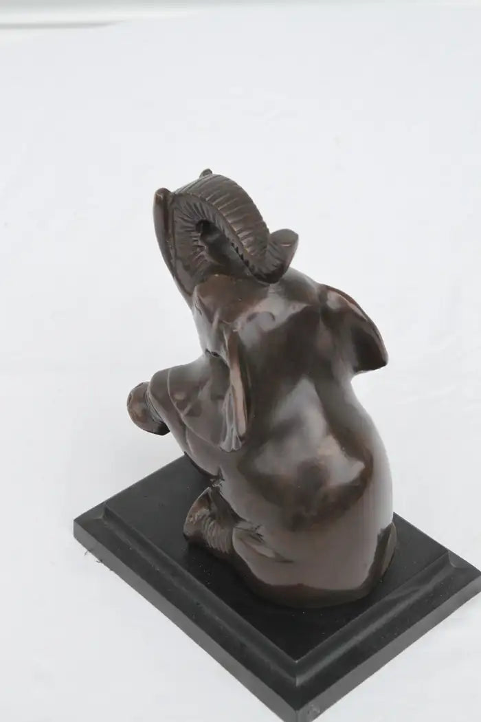 Vtg Pair of Bronze Metal ART DECO Baby Elephant Book Ends