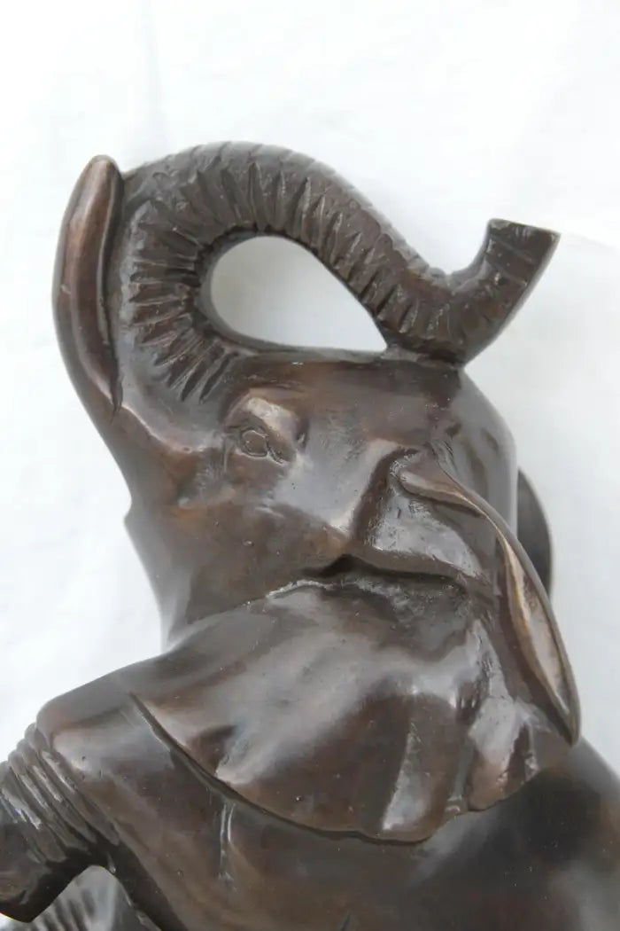 Vtg Pair of Bronze Metal ART DECO Baby Elephant Book Ends