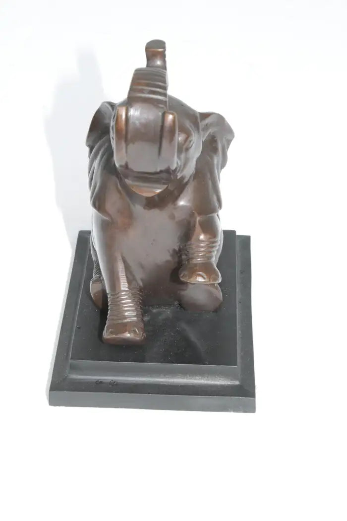 Vtg Pair of Bronze Metal ART DECO Baby Elephant Book Ends