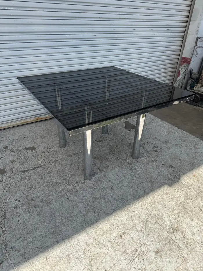 Tobia Scarpa for Gauvina "Andre" Dining Table w/ Smoked Glass Top