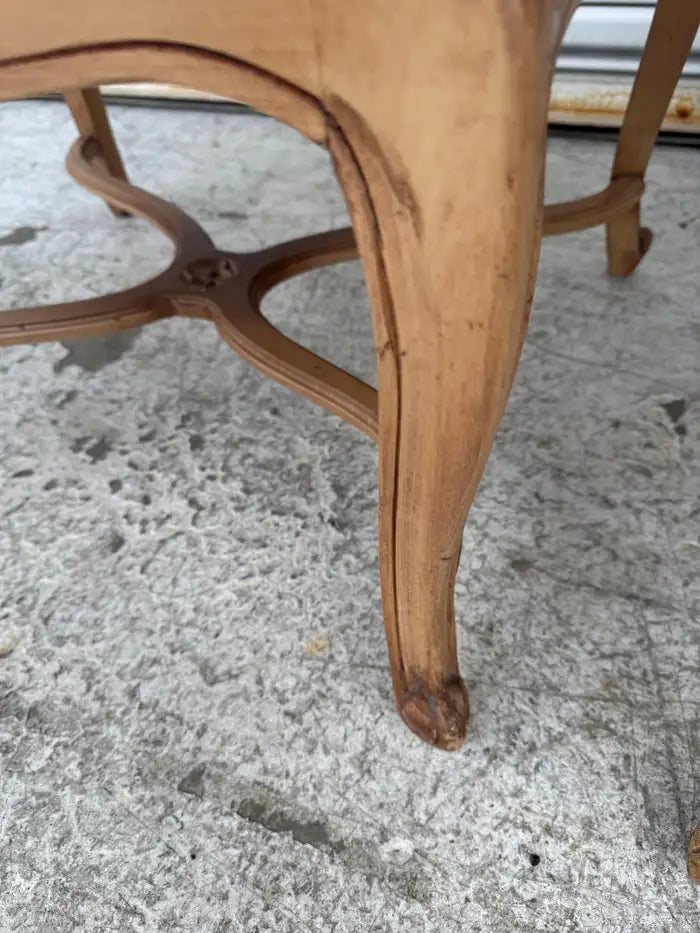 Pair of Louis XV Upholstered and Cane Back Chairs