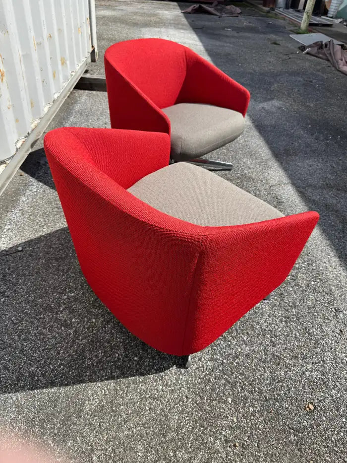 Pair of Teknion by Steelcase Swivel Cover Chairs (sofa also available)