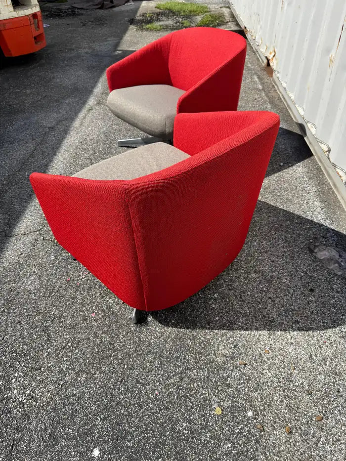 Pair of Teknion by Steelcase Swivel Cover Chairs (sofa also available)