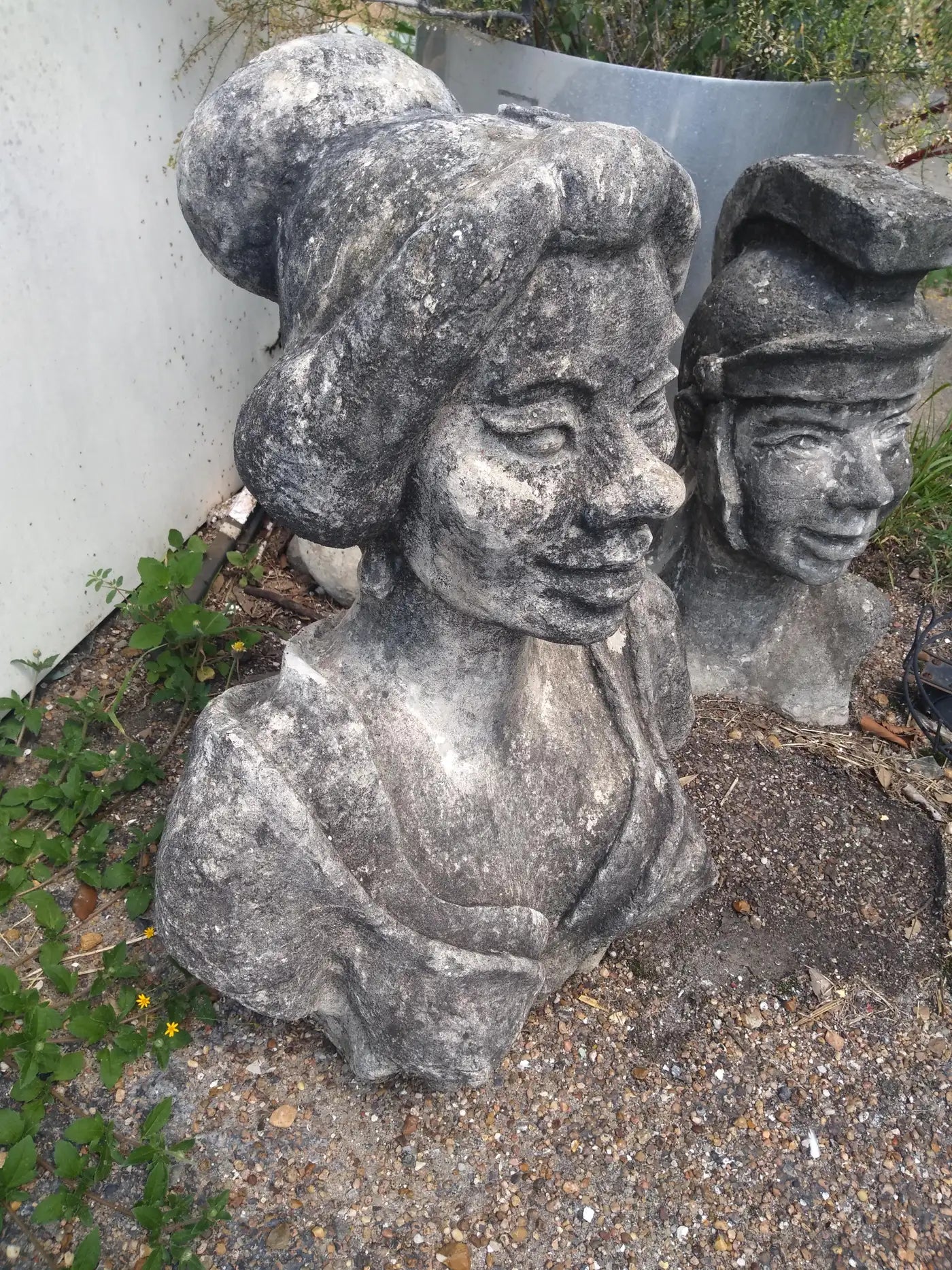 Handcrafted Caribbean woman garden statue