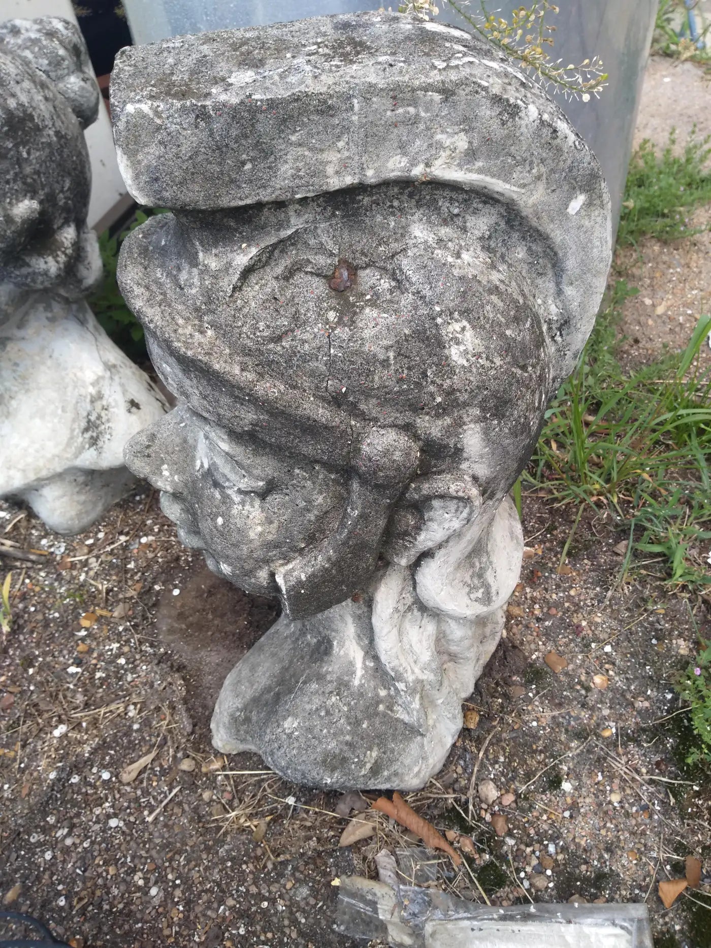 Soldier in Helmet Garden Statue