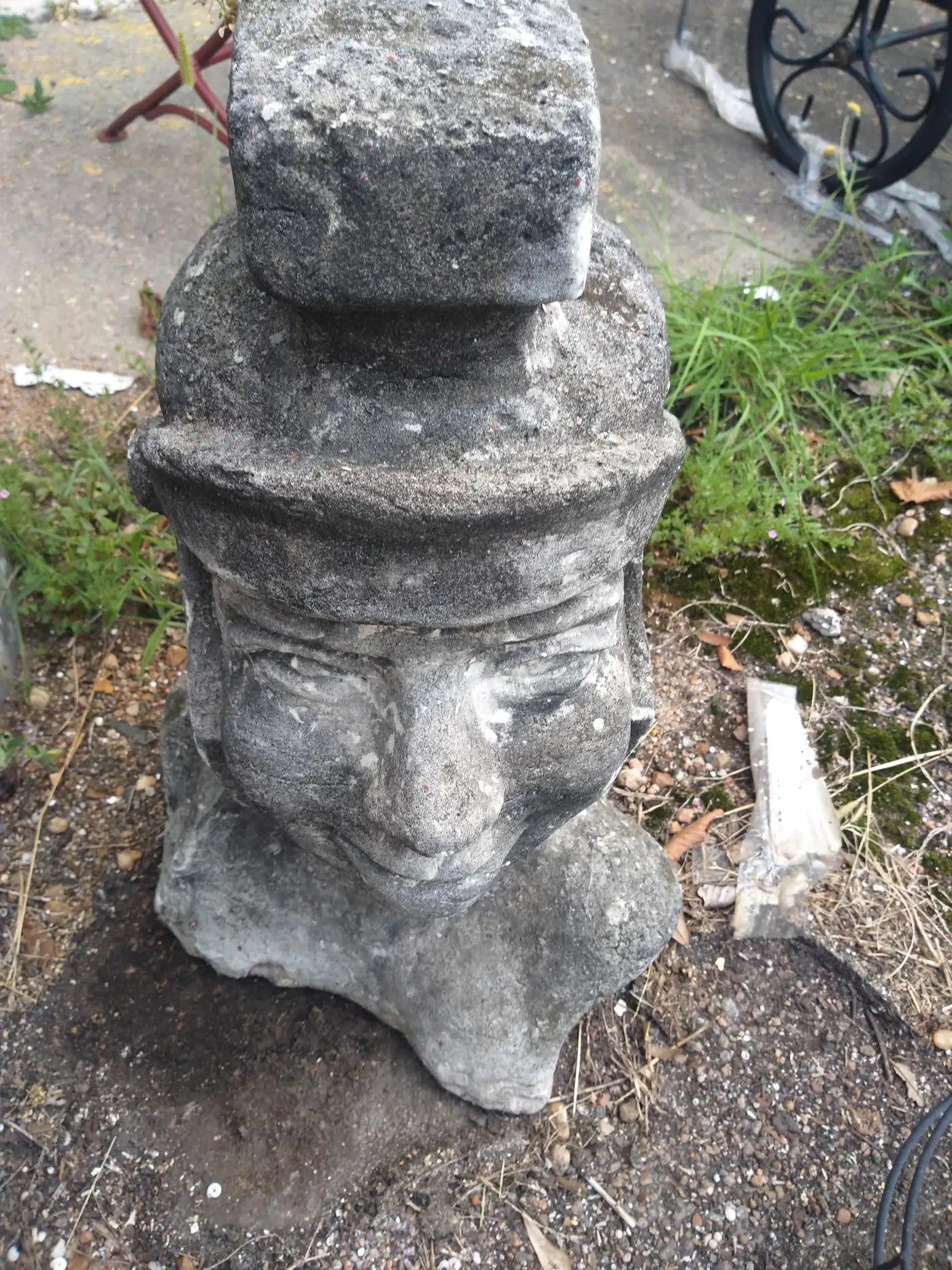 Soldier in Helmet Garden Statue