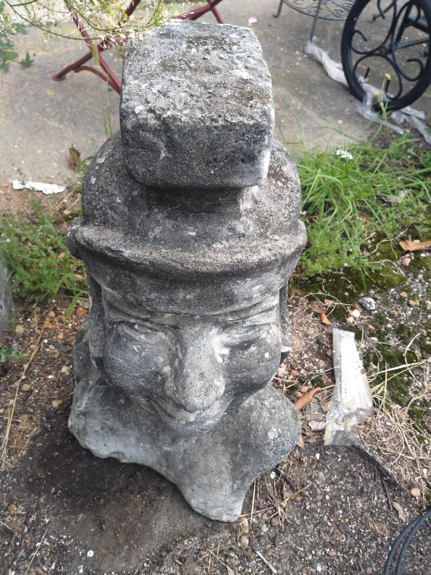 Soldier in Helmet Garden Statue