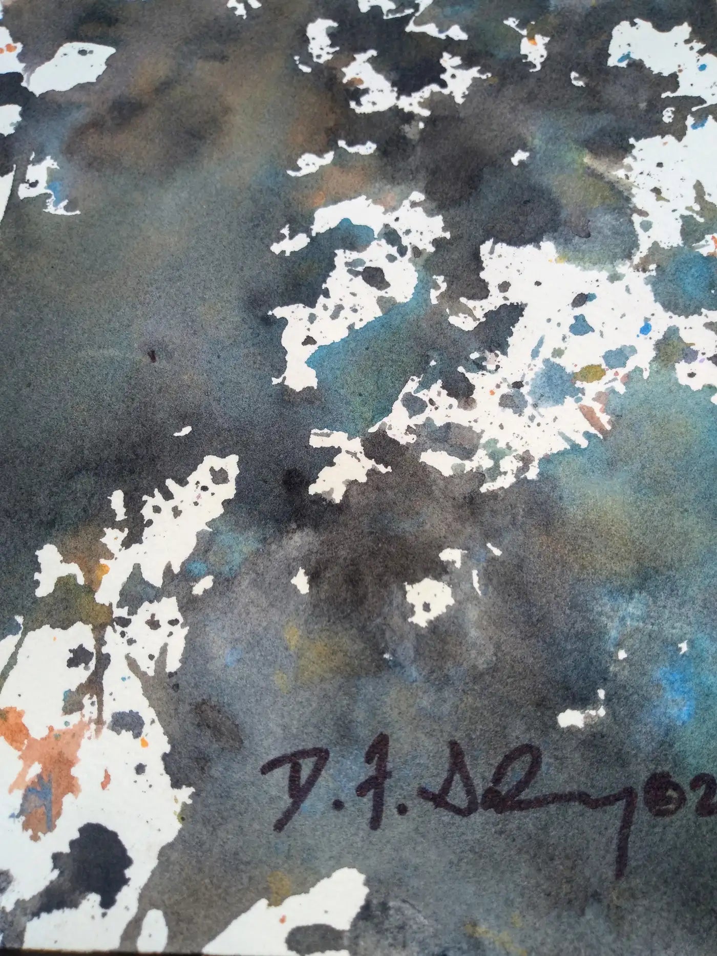 David F. Gatling painting on Arches paper