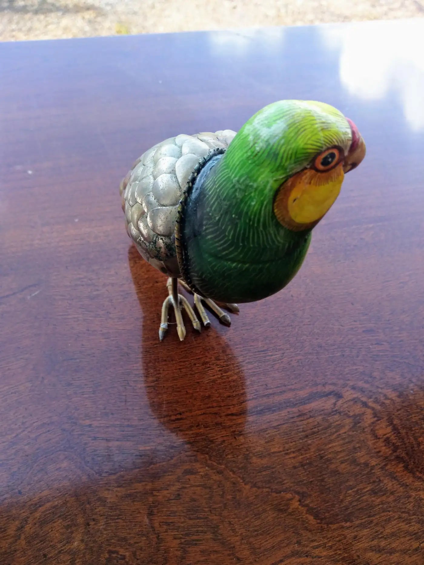 Sergio Bustamante Mixed Media Parrot sculpture
