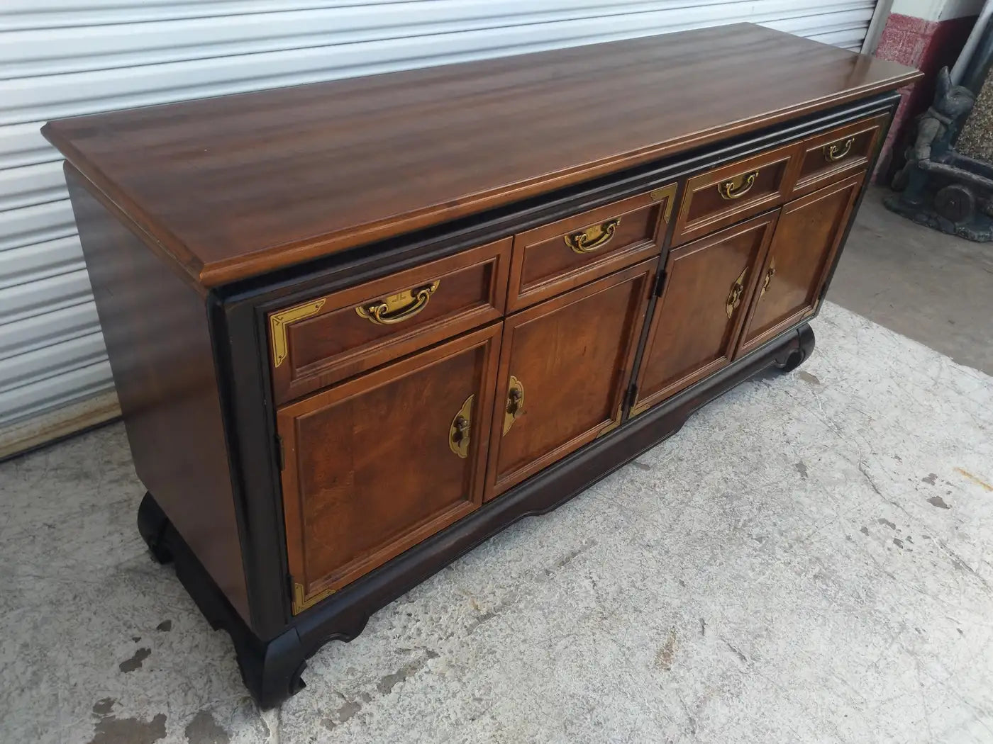 Vintage Broyhill buffet with Asian design