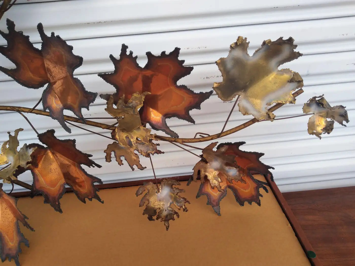 Vintage maple leaf wall hanging sculpture