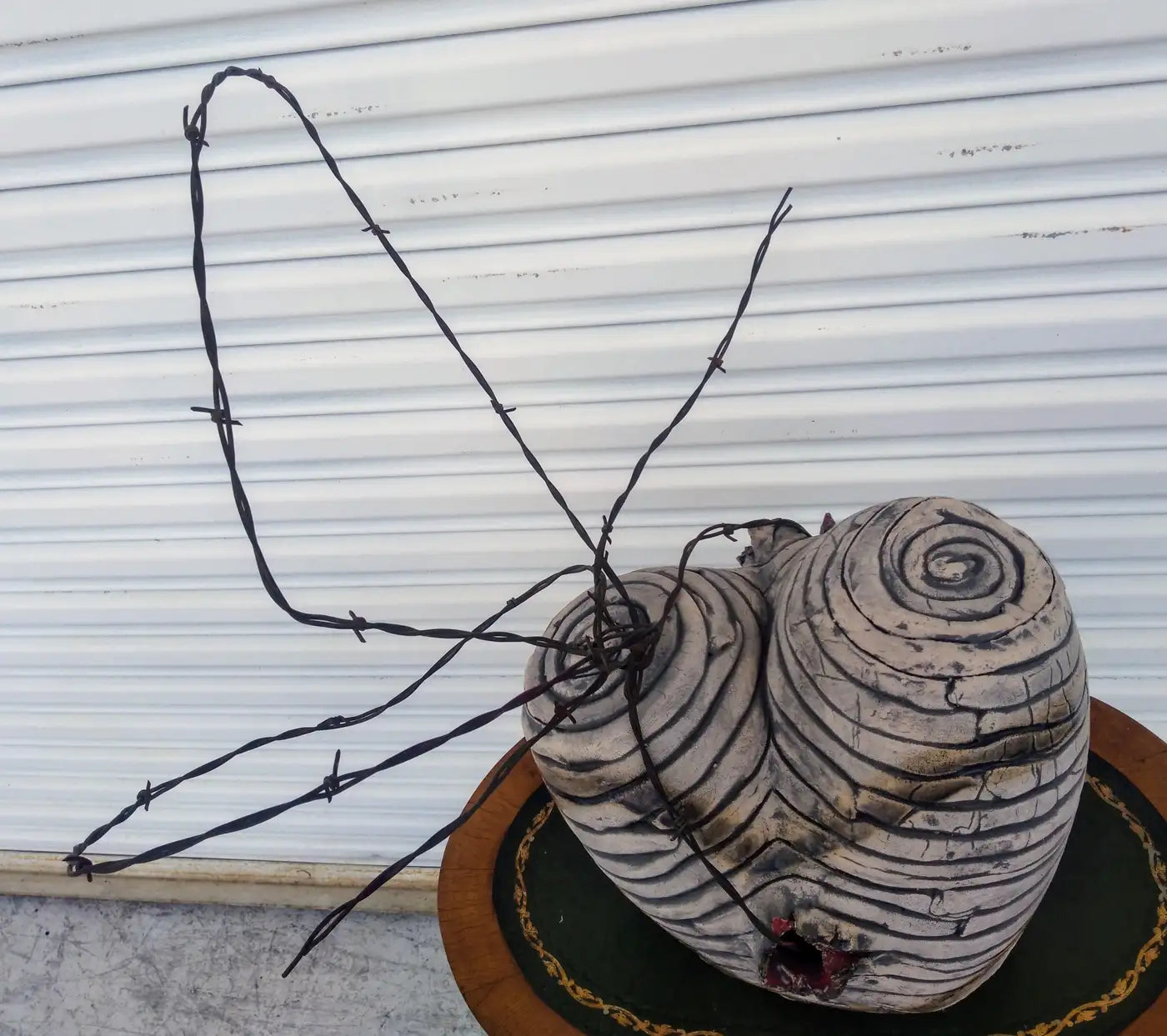 Handcrafted Thanks A Lot sculpture in Raku