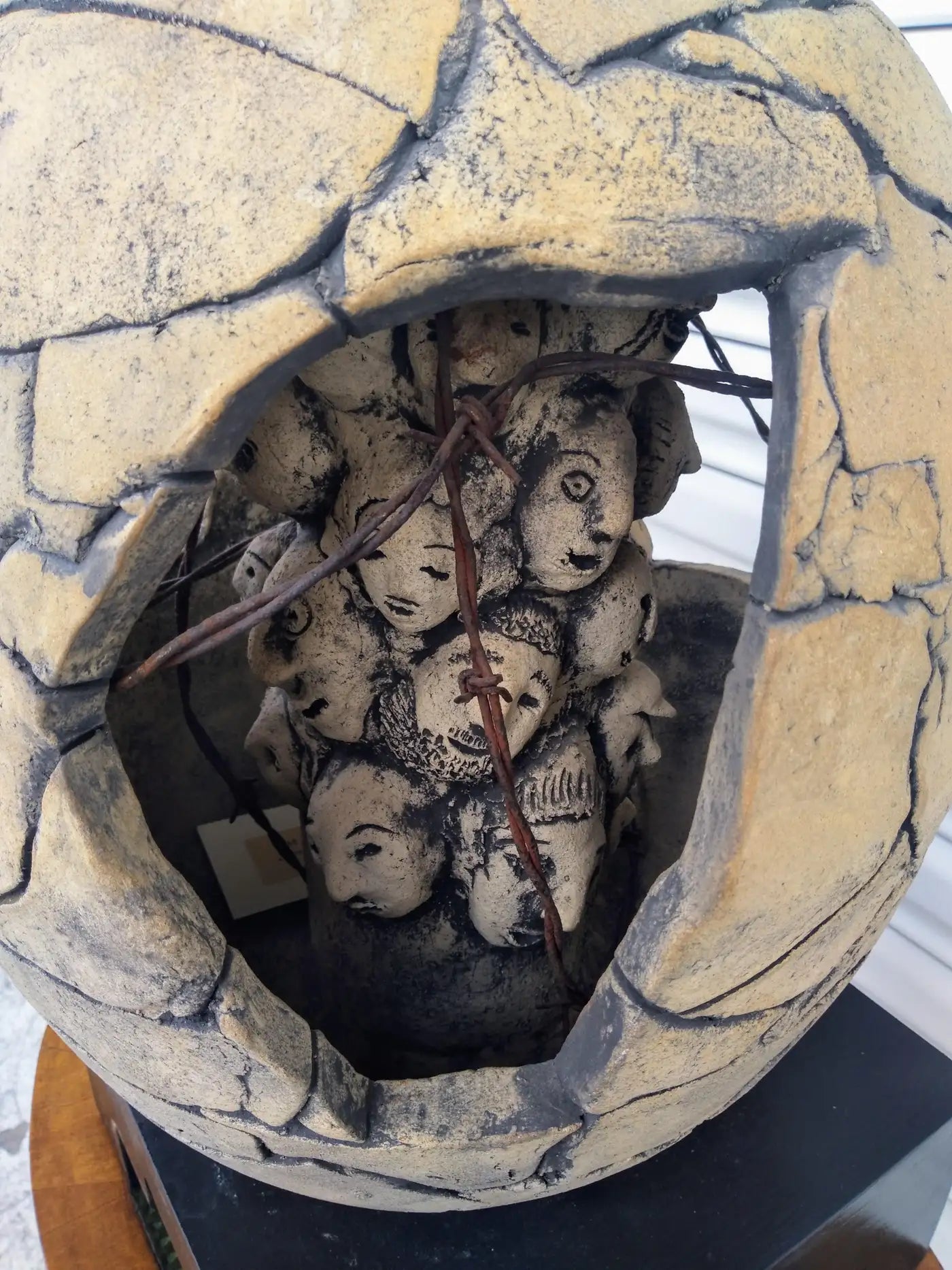 Spiritual Raku ceramic art by Bruny Graves
