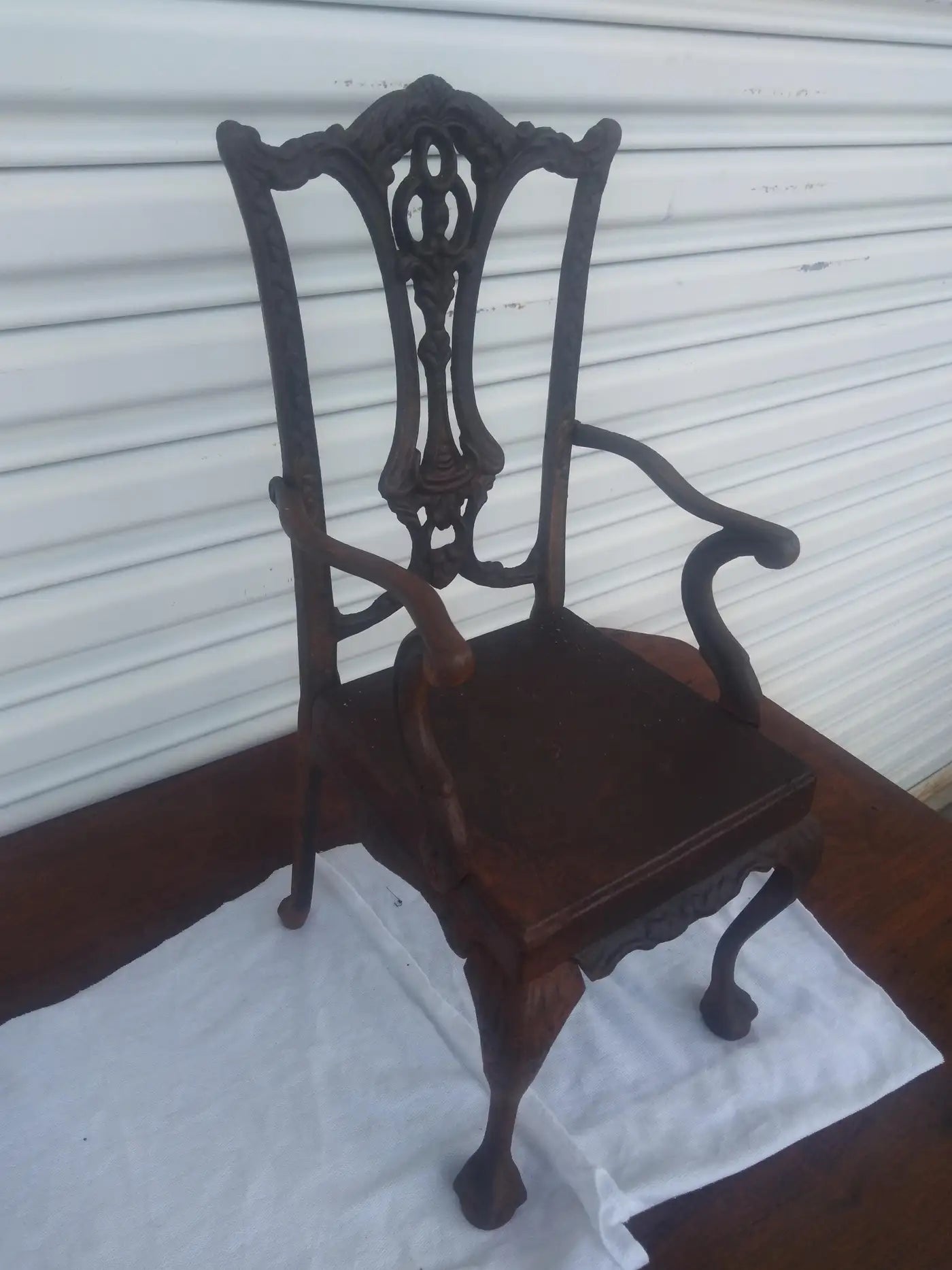 Wrought Iron Chippendale Ball and Claw Miniature Chair