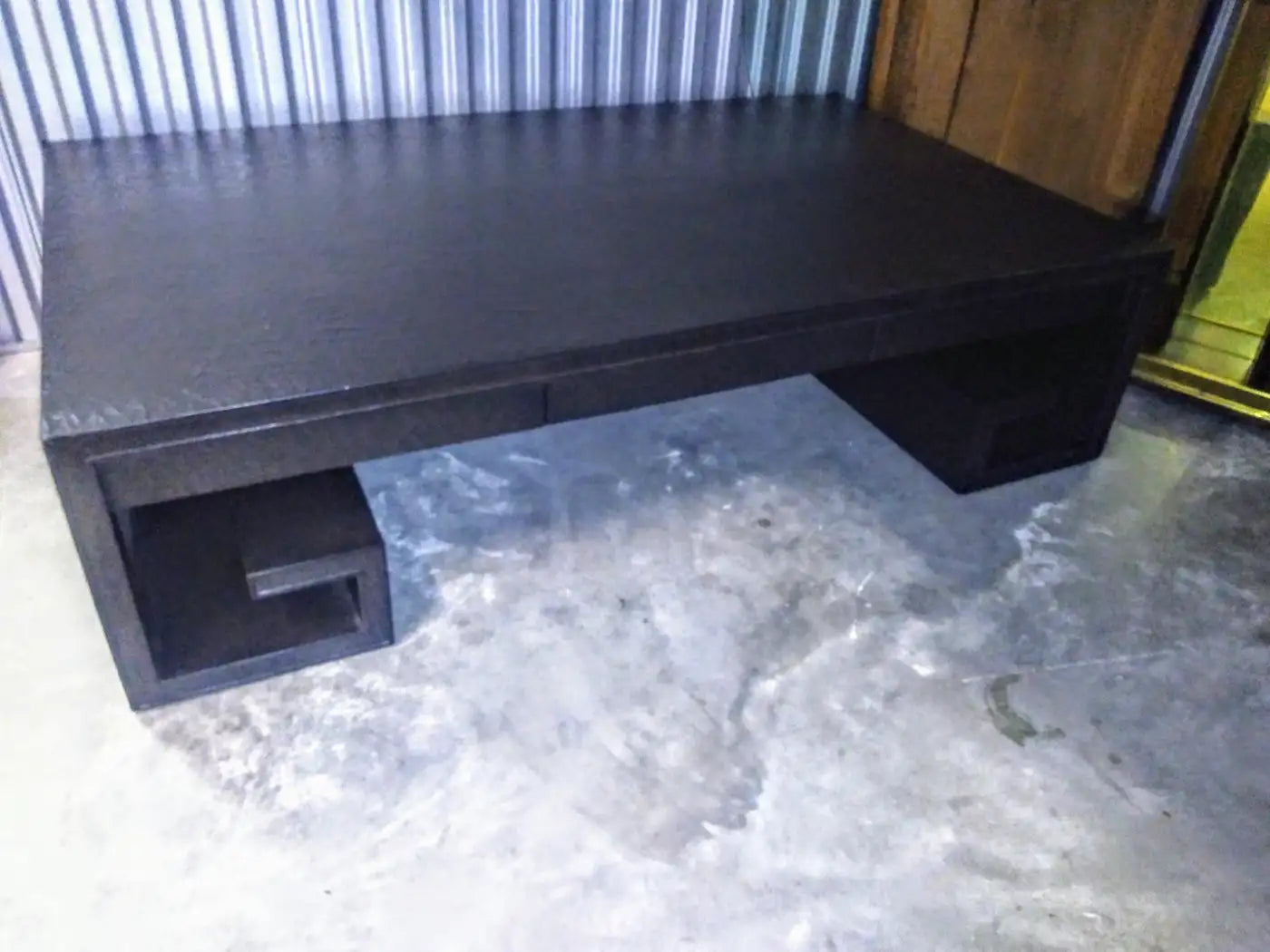 Crackle finish neutral tone coffee table