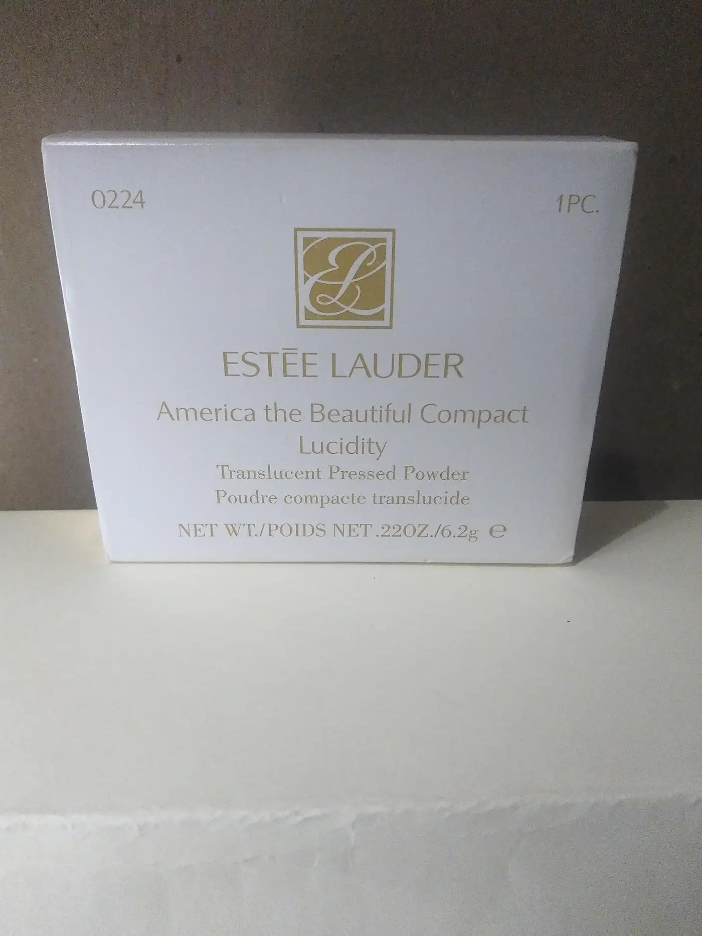 1994 Este Lauder America The Beautiful Gold Tone Compact w/ Enamel and CZ