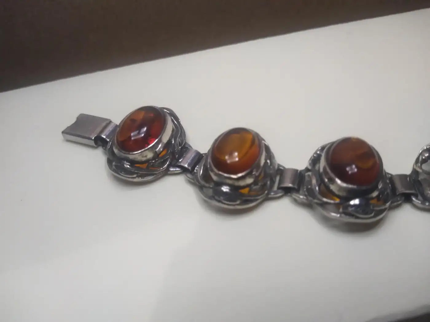Gorgeous Amber and .925 Sterling Silver Bracelet