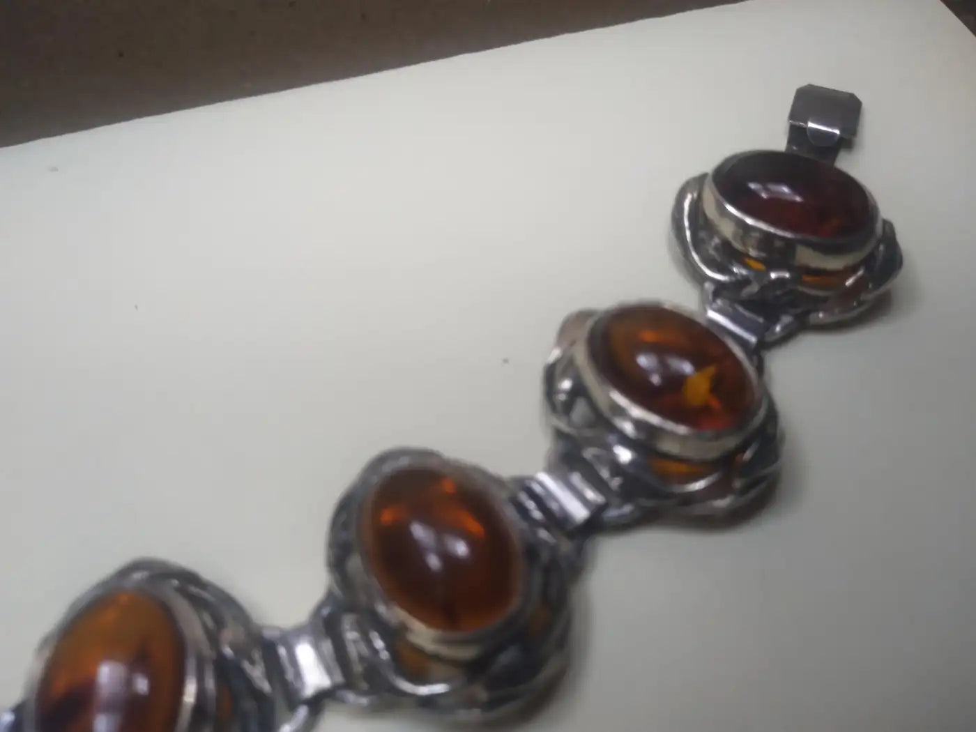 Gorgeous Amber and .925 Sterling Silver Bracelet