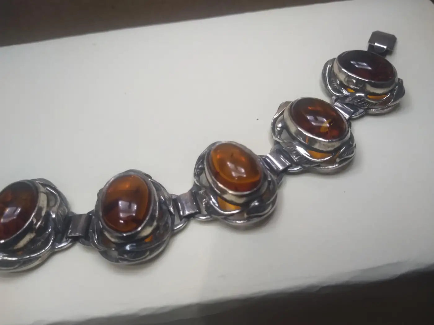 Gorgeous Amber and .925 Sterling Silver Bracelet