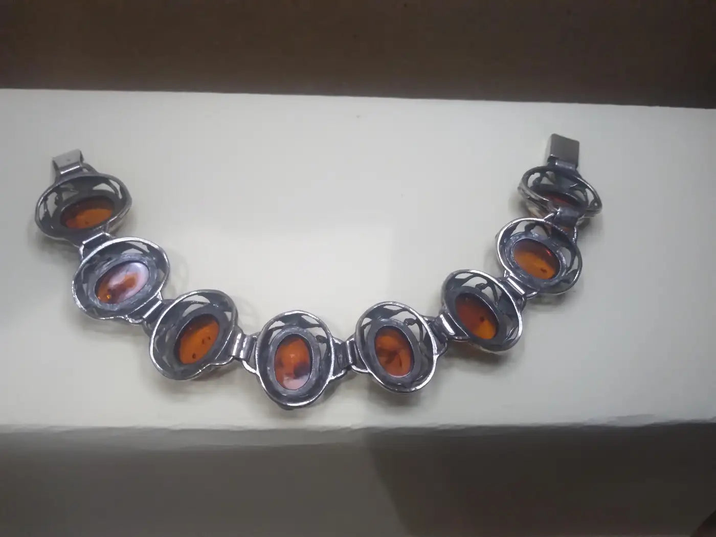 Gorgeous Amber and .925 Sterling Silver Bracelet