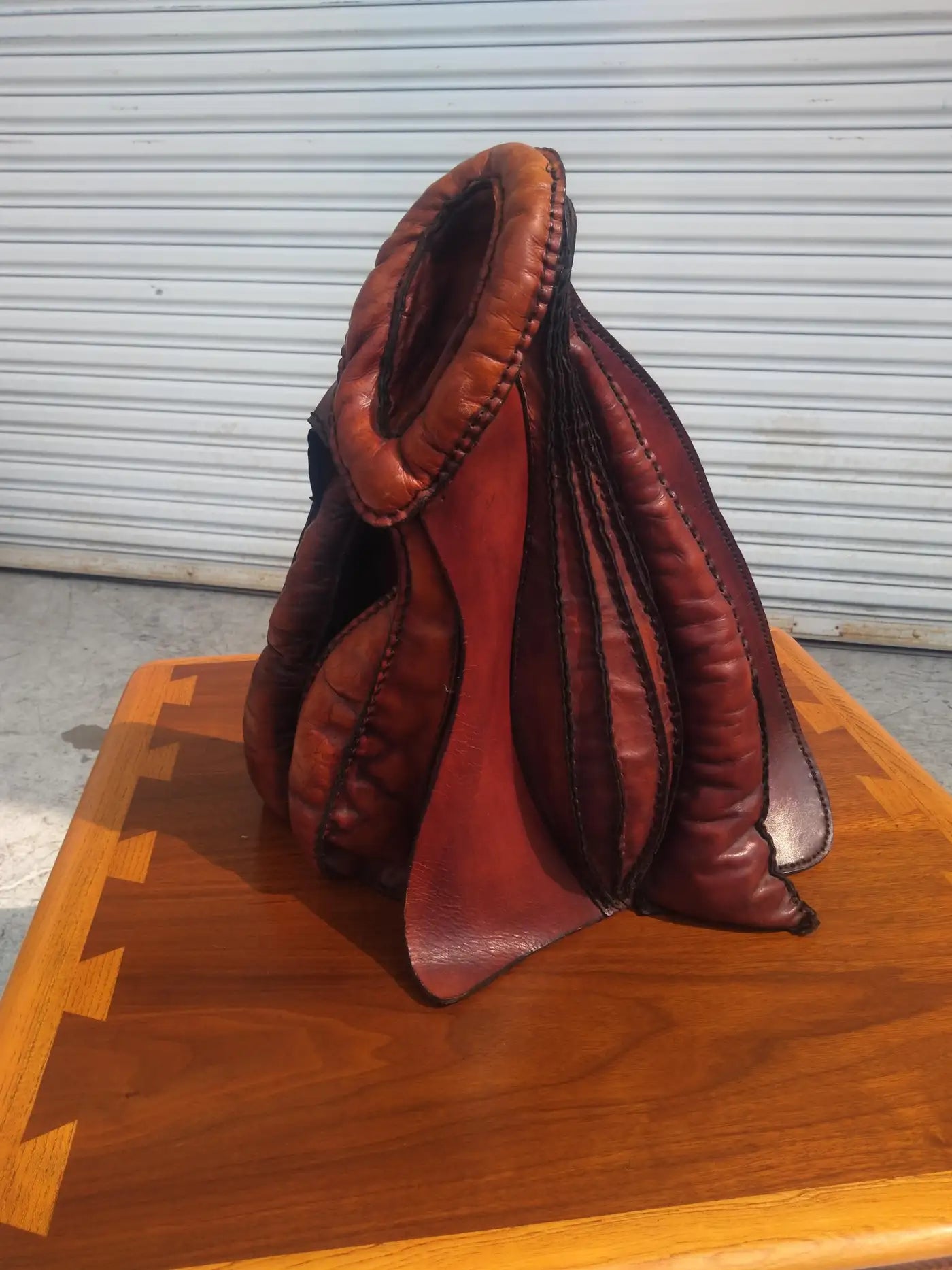 Abstract Deru Style Leather Sculpture