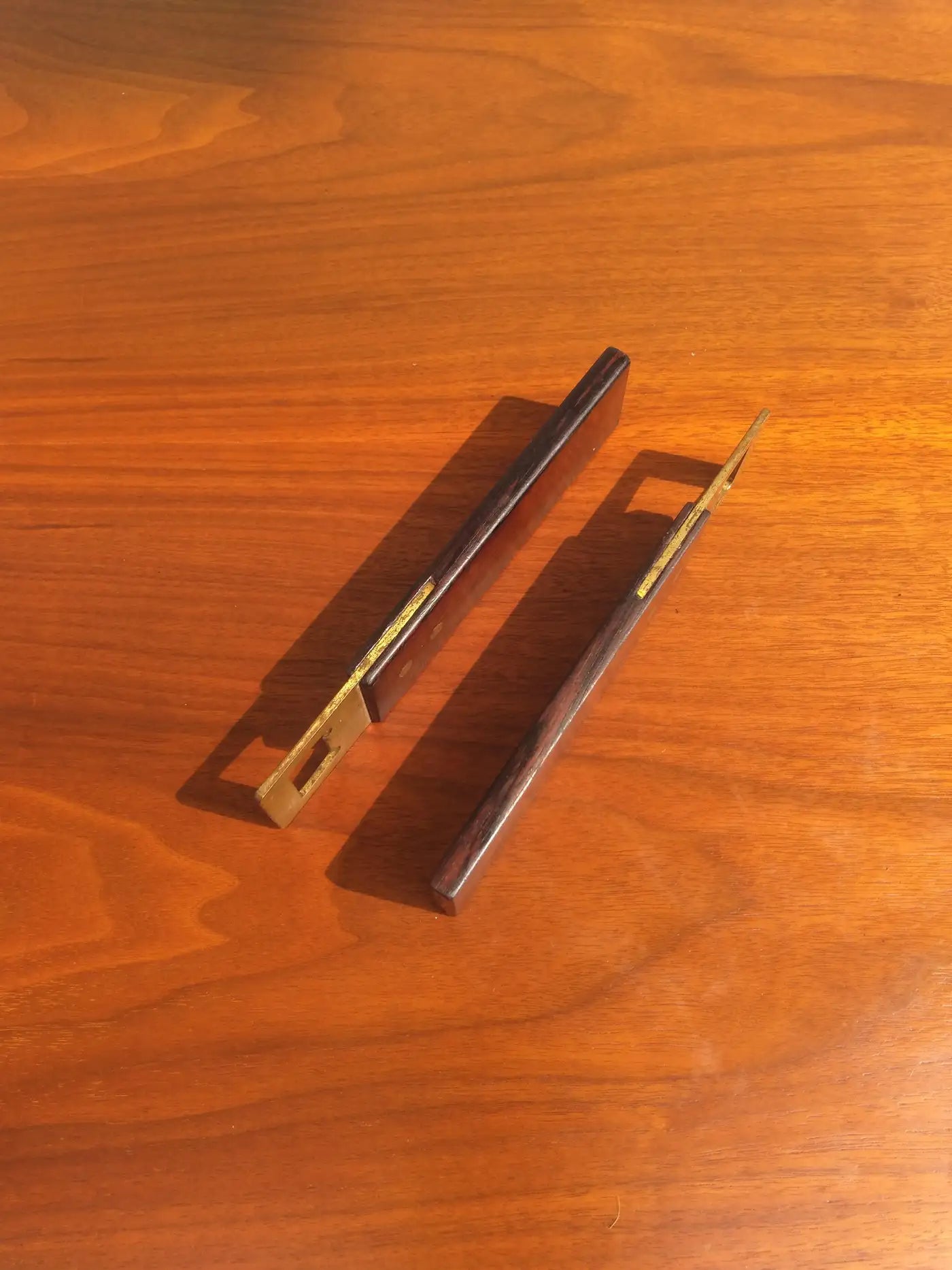 Pair of Danish Rosewood and Brass Bottle Openers