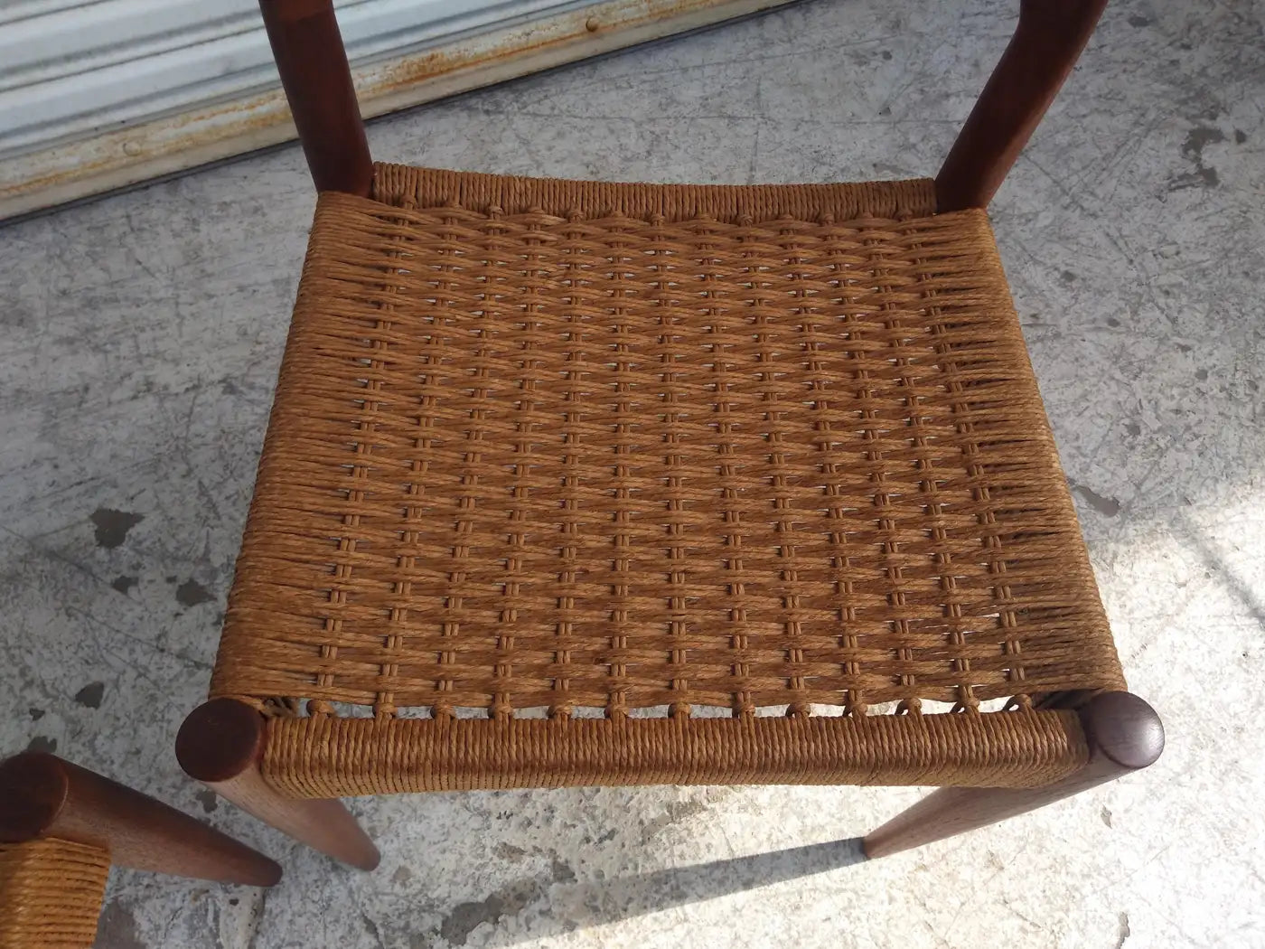 Set of 6 Arne Hovmand Olson Teak with Papercord seat Dining chairs