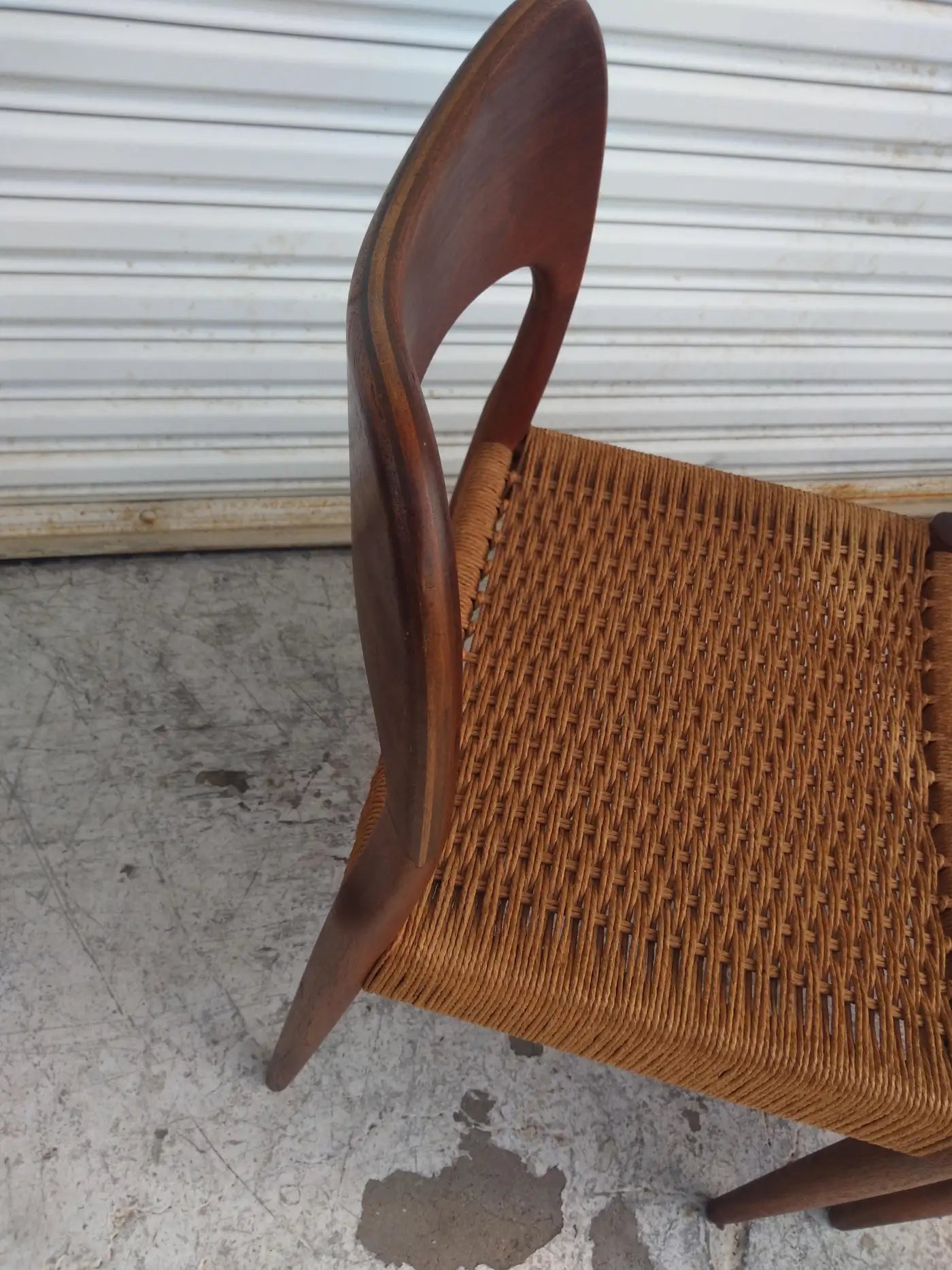 Set of 6 Arne Hovmand Olson Teak with Papercord seat Dining chairs