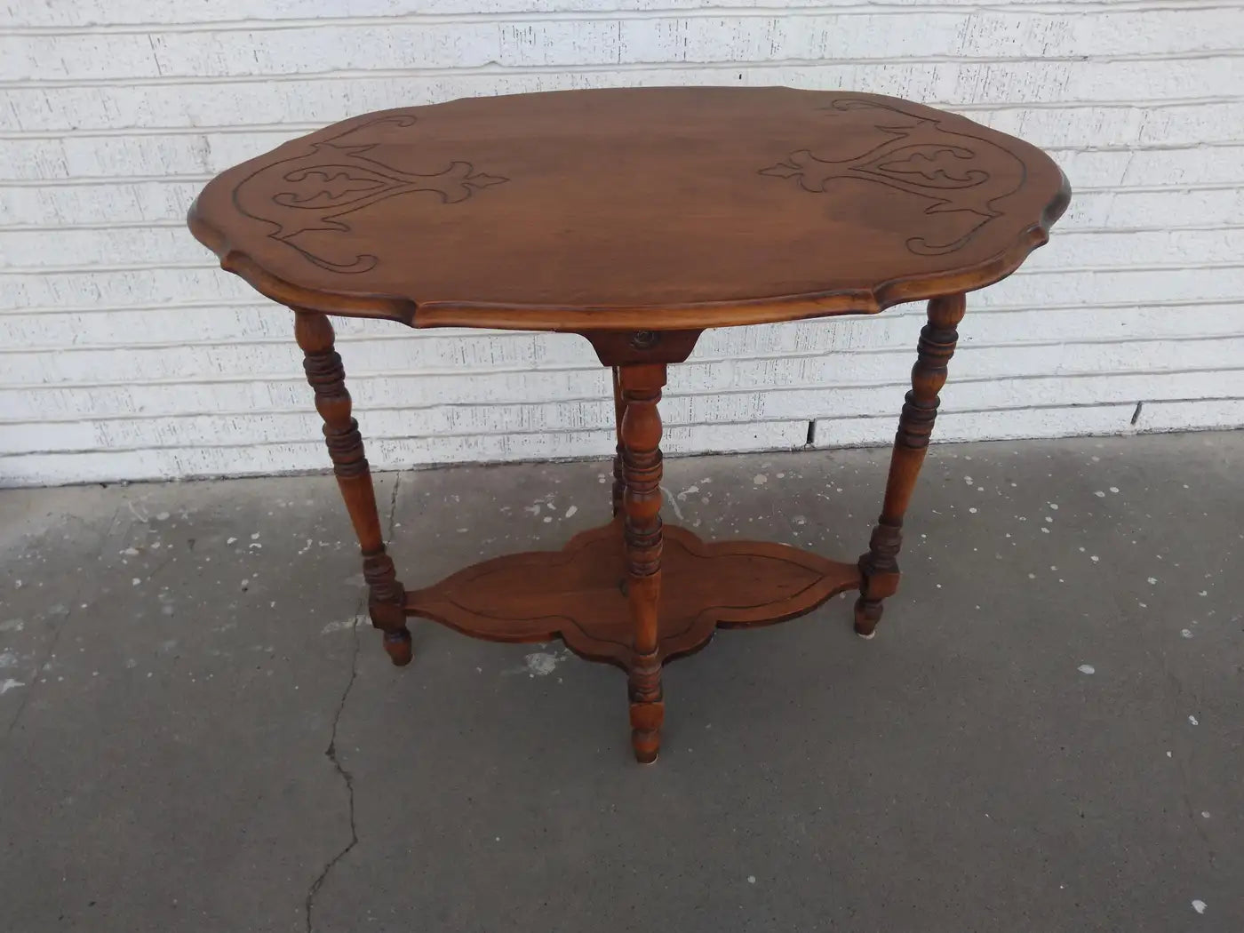 19th-century walnut side table in antique style