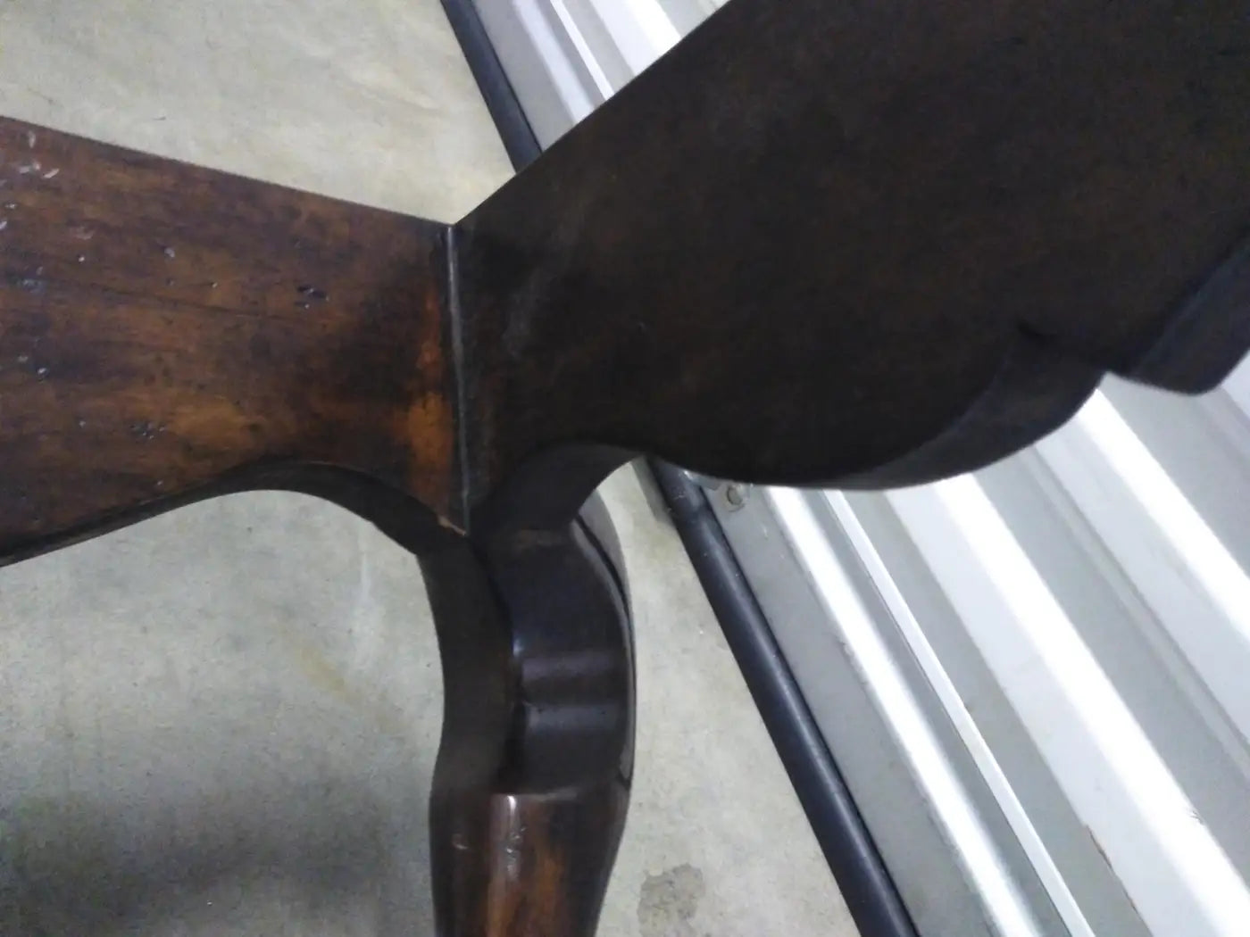 Swan leg Italian walnut coffee table in living room