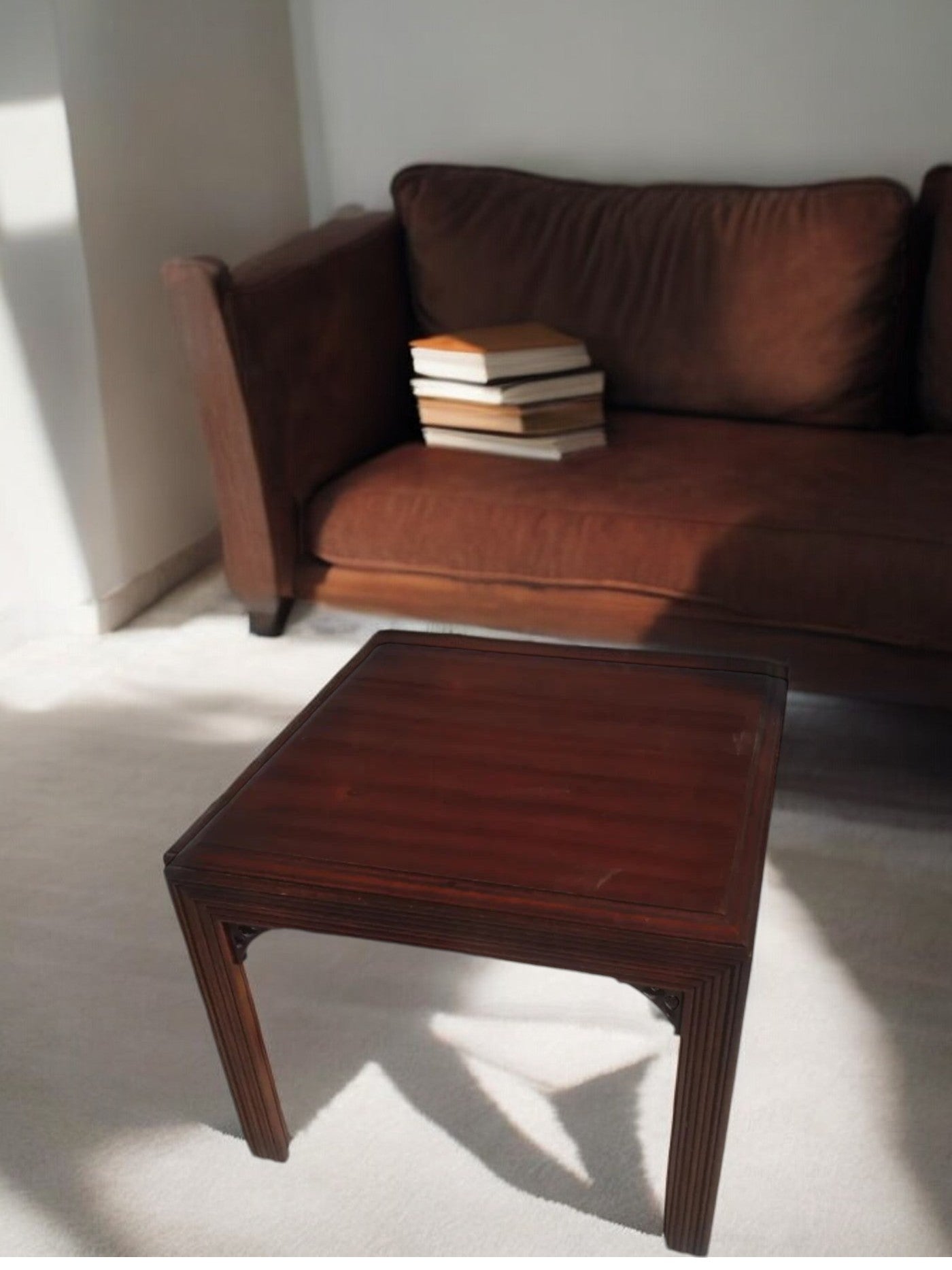 Lane Furniture walnut pencil reed side table