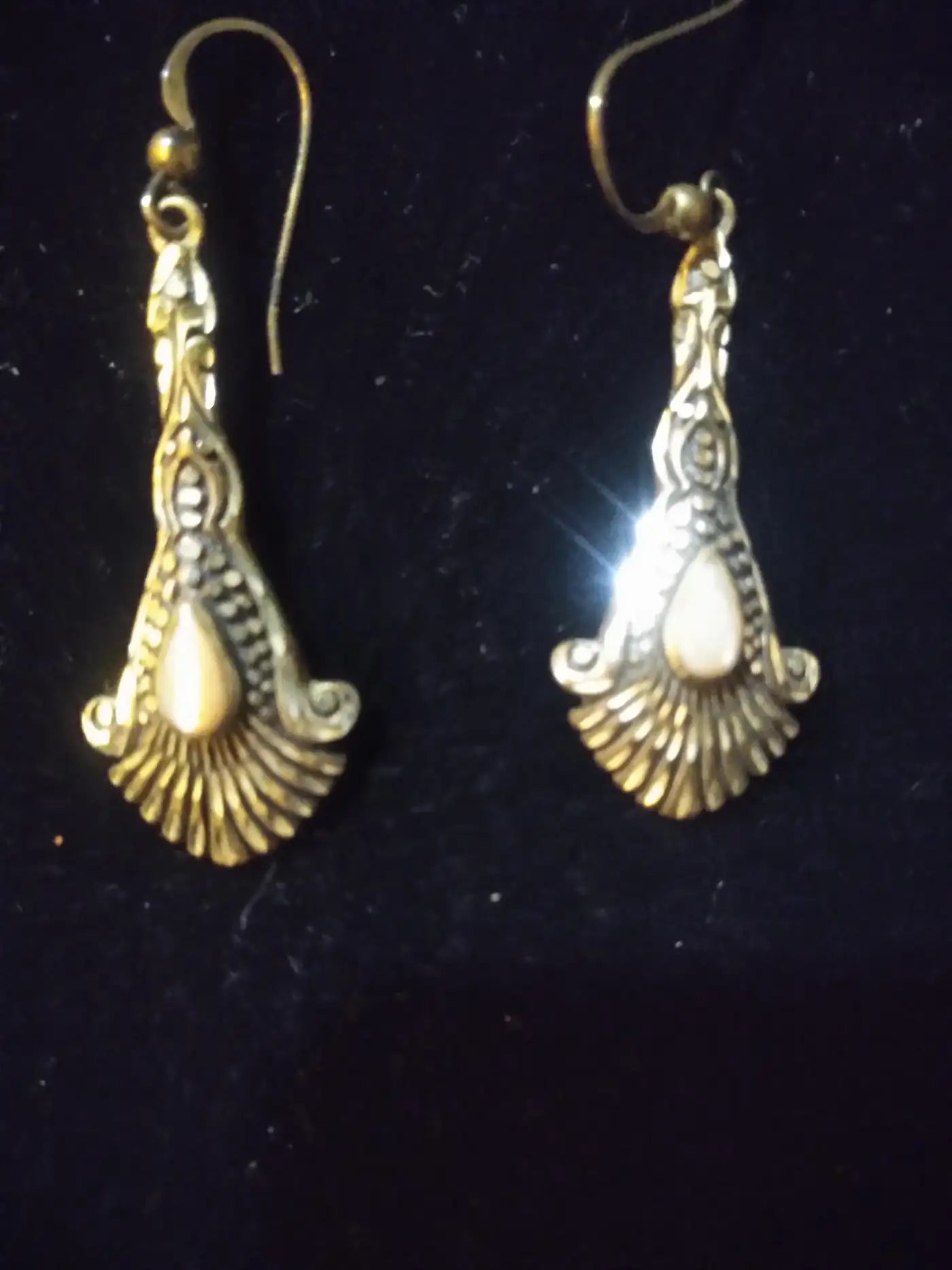 Pair of Sterling Silver and Marcasite Art Nouveau Style Earrings