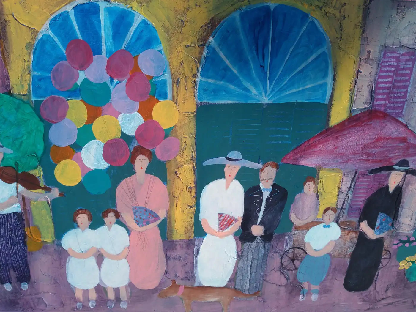 Original Jim Hill Acrylic on Canvas City Street Scene