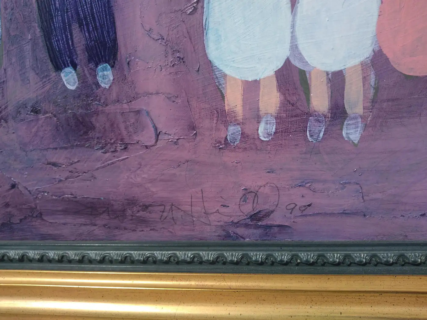 Original Jim Hill Acrylic on Canvas City Street Scene