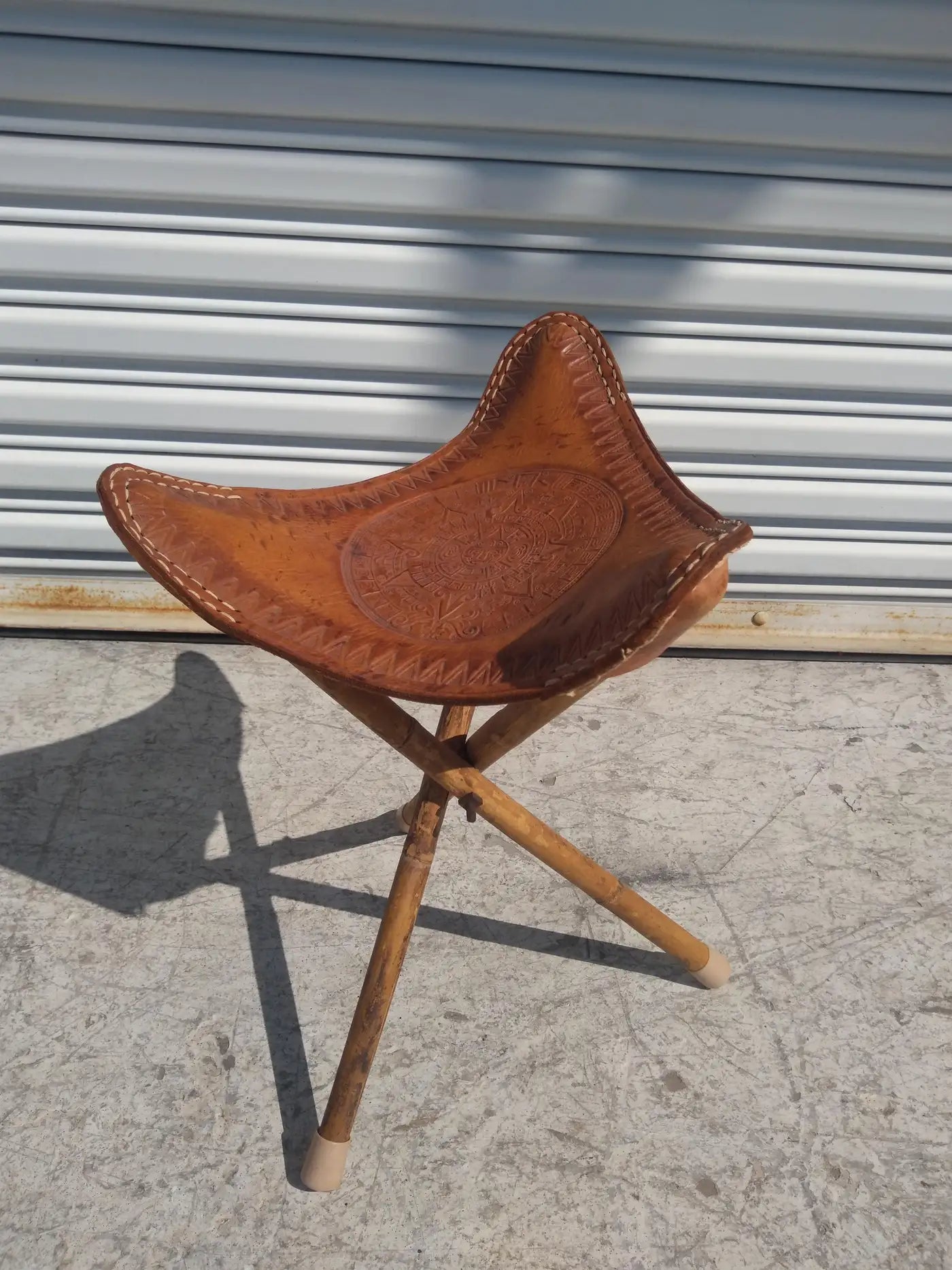 Antique bamboo and leather Mexican furniture