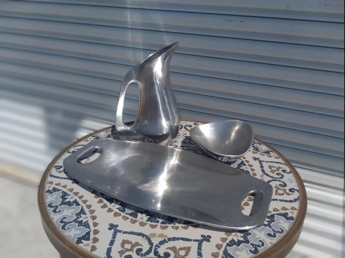 High-quality pewter serving set by Nambe and Wilton