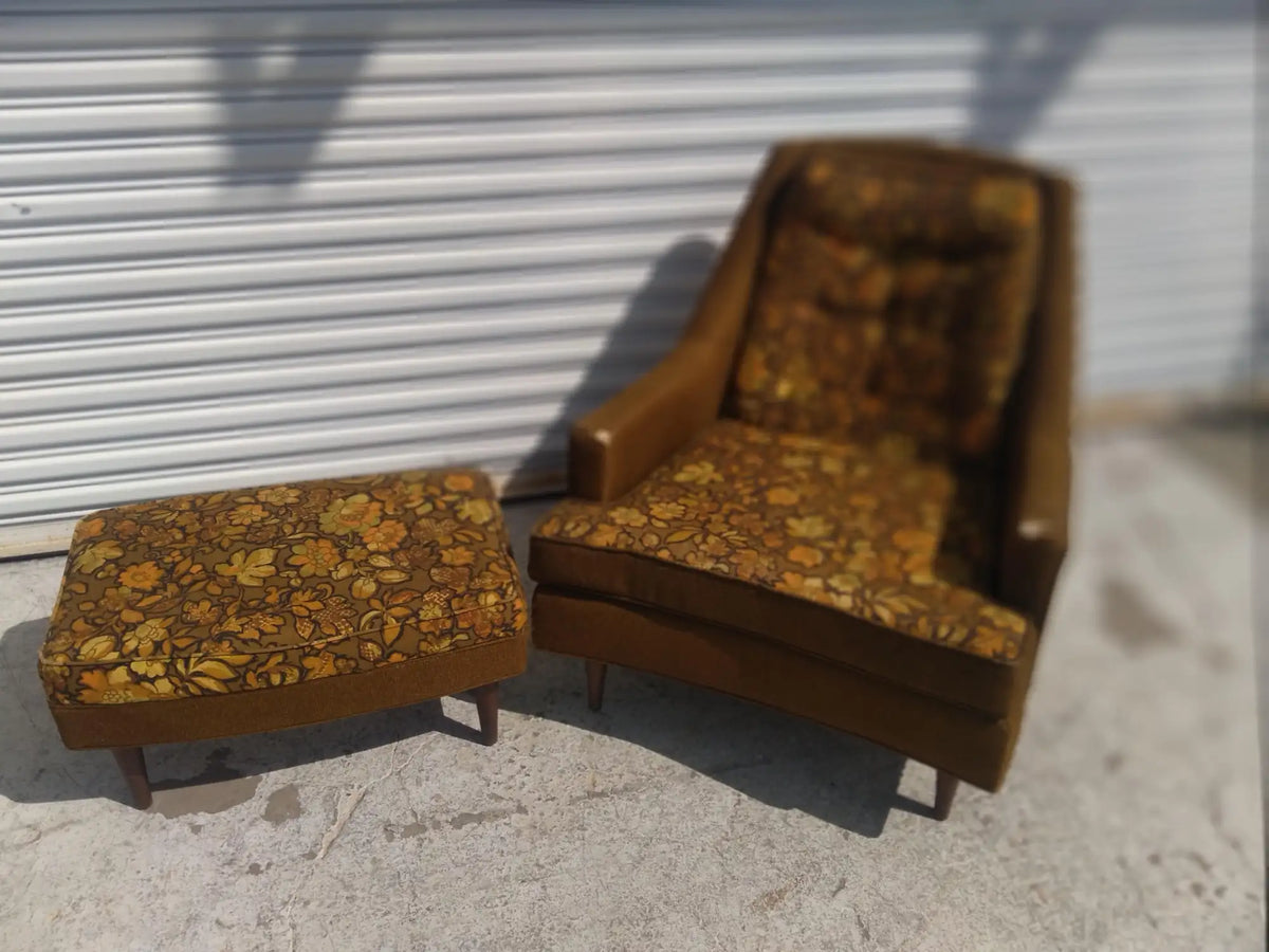 Schnadig Adrian Pearsall Style Lounge Chair and Ottoman
