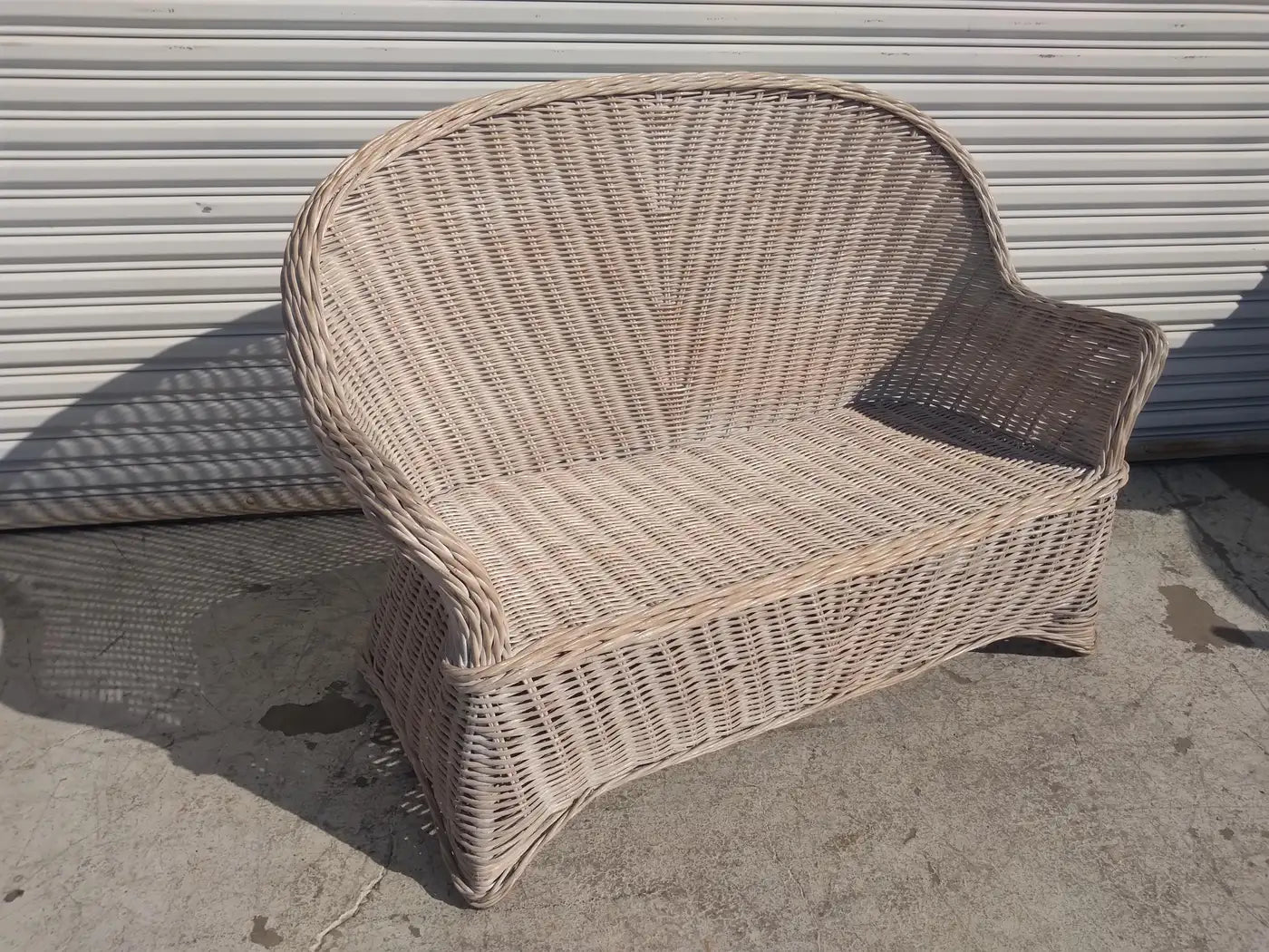 Boho style bamboo loveseat for home decor
