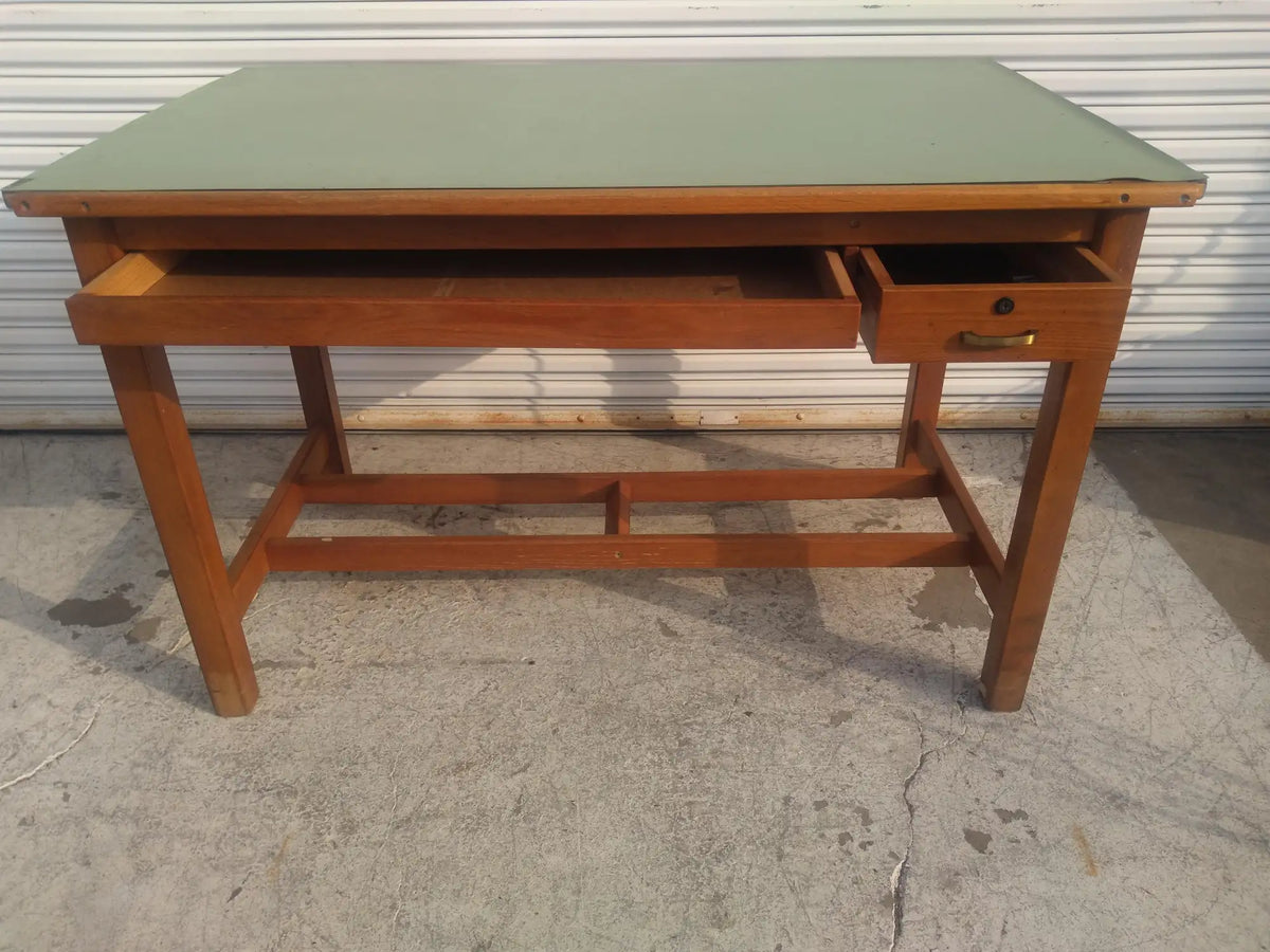 Vintage Adjustable Top Oak Drafting Table