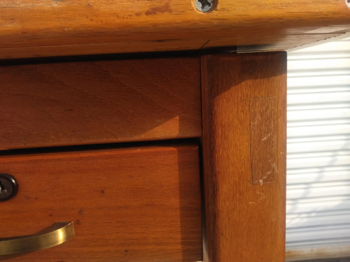 Vintage Adjustable Top Oak Drafting Table
